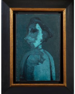 44-ANTONIO QUIRÓS (Santander 1912-Londres 1984) Figura"" Óleo sobre lienzo. Firmado esquina superior derecha. Medidas: 