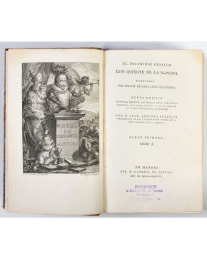 510-MIGUEL DE CERVANTES “El ingenioso hidalgo don Quijote de la Mancha” Ed., Madrid, Gabriel de Sancha. 1797 5 volúmen